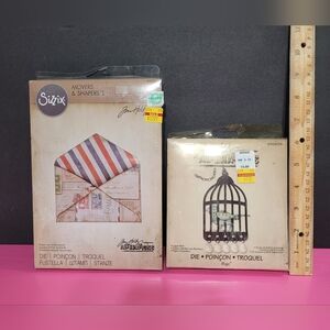 Tom Holtz Sizzix Bigz Set Of 2 Dies.  Envelope 660240 & Caged Bird 656634 (0540)
